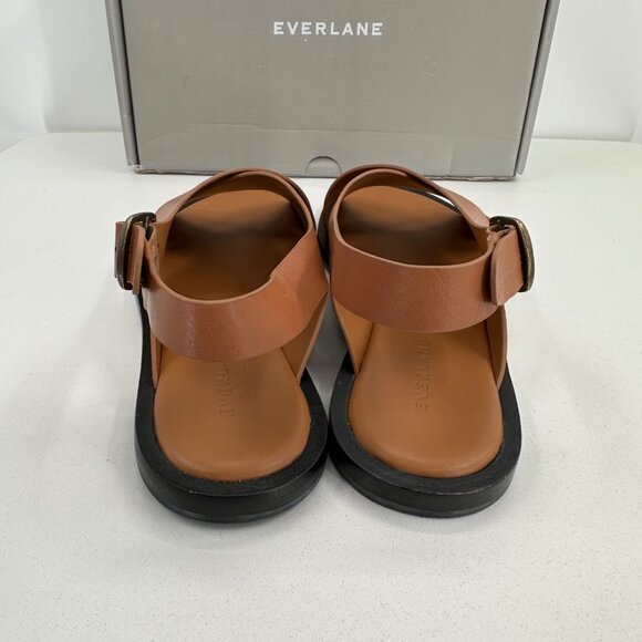 Everlane The City Crossover Sandals size 9 Desert Tan Leather Ankle Strap Buckle - Picture 6 of 10